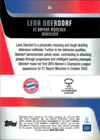 Lena Oberdorf - Topps Chrome UEFA Women's Champions League Base Set 2025-26, Nr. 34
