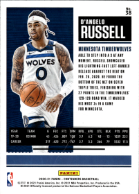D'Angelo Russell - Panini Contenders Season Ticket 2020-21, Nr. 38