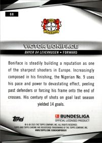 Victor Boniface - Topps Chrome Sapphire Bundesliga Base Set 2024-25, Nr. 68