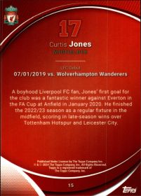 Curtis Jones - Topps Chrome Liverpool FC Team Set Base Set 2023-24, Nr. 15