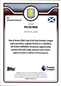John McGinn - Topps Flagship Premier League Base Set 2026-27, Nr. 43