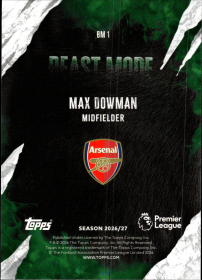 Max Dowman - Topps Flagship Premier League Beast Mode 2026-27, Nr. BM 1 – Insert