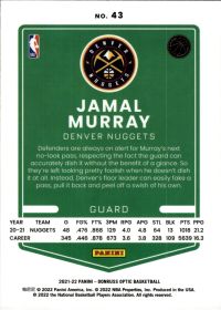Jamal Murray - Panini Donruss Optic Base Set 2021-22, Nr. 43