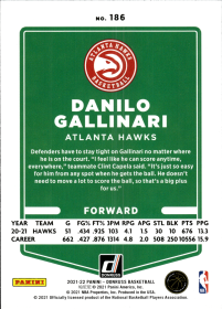 Danilo Gallinari - Panini Donruss Base Set 2021-22, Nr. 186