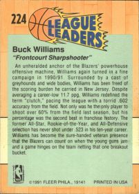 Buck Williams - Fleer League Leaders 1991-92, Nr. 224