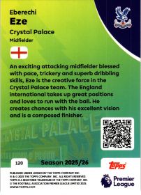 Eberechi Eze - Topps Match Attax Premier League Base Set 2025-26, Nr. 120