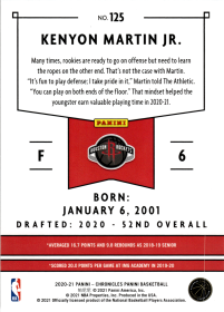Kenyon Martin Jr. - Panini Chronicles Panini 2020-21, Nr. 125