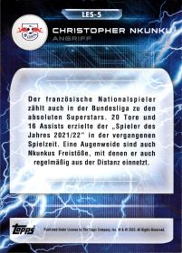 Christopher Nkunku - Topps RB Leipzig Fan Set Super Electrics 2022-23, Nr. LES-5 – Insert