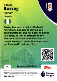 Calvin Bassey - Topps Match Attax Premier League Base Set 2025-26, Nr. 147