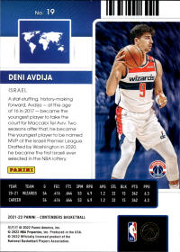 Deni Avdija - Panini Contenders International Ticket 2021-22, Nr. 19