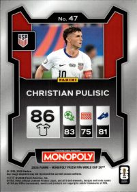 Christian Pulisic - Panini Prizm Monopoly FIFA World Cup Base Set 2026, Nr. 47