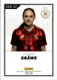 Lisanne Gräwe - Panini DFB-Frauen Team-Set National Debut 2025, Nr. DEB-10 – Insert