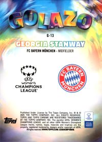 Georgia Stanway - Topps Chrome UEFA Women's Champions League Golazo 2024-25, Nr. G-13 – Insert