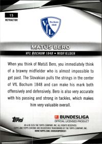 Matúš Bero - Topps Chrome Bundesliga Base Set 2024-25, Nr. 15 – Refractor