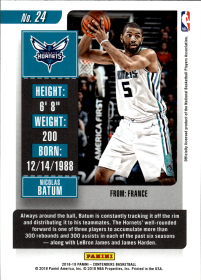 Nicolas Batum - Panini Contenders Season Ticket 2018-19, Nr. 24