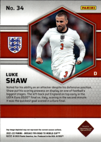 Luke Shaw - Panini Mosaic FIFA Road to World Cup Base Set 2021-22, Nr. 34