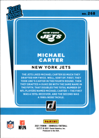 Michael Carter - Panini Donruss Base Set 2021, Nr. 268 – Rookie Card