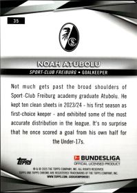 Noah Atubolu - Topps Chrome Sapphire Bundesliga Base Set 2024-25, Nr. 35