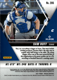 Sam Huff - Panini Mosaic Base Set 2021, Nr. 205 – Rookie Card