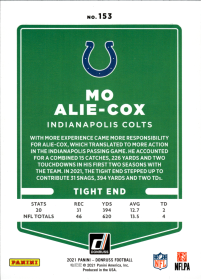 Mo Alie-Cox - Panini Donruss Base Set 2021, Nr. 153 – Press Proof Red