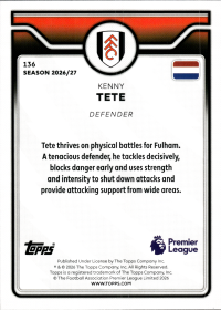 Kenny Tete - Topps Flagship Premier League Base Set 2026-27, Nr. 136