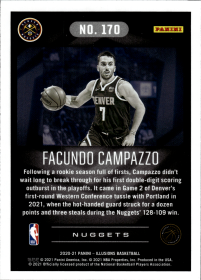 Facundo Campazzo - Panini Illusions Base Set 2020-21, Nr. 170 – Rookie Card