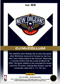CJ McCollum - Panini Recon Base Set 2021-22, Nr. 82 – Holo
