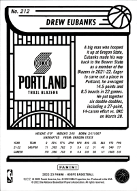 Drew Eubanks - Panini Hoops Base Set 2022-23, Nr. 212
