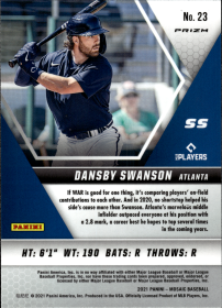 Dansby Swanson - Panini Mosaic Base Set 2021, Nr. 23 – Silver Prizm