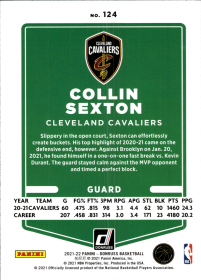 Collin Sexton - Panini Donruss Base Set 2021-22, Nr. 124