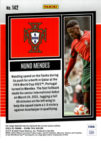 Nuno Mendes - Panini Score FIFA Base Set 2022-23, Nr. 142