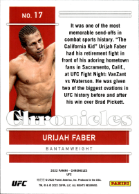 Urijah Faber - Panini Chronicles UFC Base Set 2022, Nr. 17
