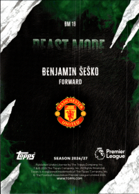 Benjamin Šeško - Topps Flagship Premier League Beast Mode 2026-27, Nr. BM 19 – Insert