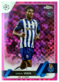 Gabriel Veron - Topps Chrome UEFA Club Competitions Base Set 2022-23, Nr. 76 – Rookie Card, Numeriert, Pink X-Fractor
