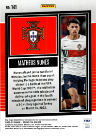 Matheus Nunes - Panini Score FIFA Base Set 2022-23, Nr. 141