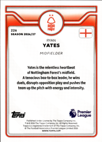 Ryan Yates - Topps Flagship Premier League Base Set 2026-27, Nr. 226