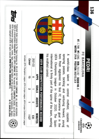 Pedri - Topps Chrome UEFA Club Competitions Base Set 2022-23, Nr. 136