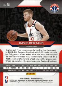 Davis Bertans - Panini Prizm Base Set 2020-21, Nr. 98