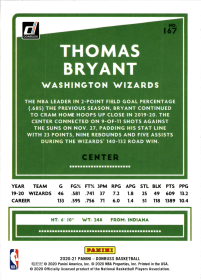 Thomas Bryant - Panini Donruss Base Set 2020-21, Nr. 167