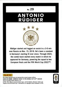 Antonio Rüdiger - Panini Donruss FIFA Road to World Cup Base Set 2025-26, Nr. 29 – Silver