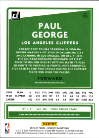 Paul George - Panini Donruss Base Set 2020-21, Nr. 55