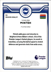 Yankuba Minteh - Topps Flagship Premier League Base Set 2026-27, Nr. 90