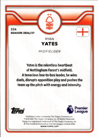 Ryan Yates - Topps Flagship Premier League Base Set 2026-27, Nr. 226