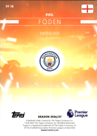 Phil Foden - Topps Flagship Premier League Flying the Flag 2026-27, Nr. FF 18 – Insert
