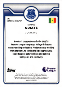Iliman Ndiaye - Topps Flagship Premier League Base Set 2026-27, Nr. 130