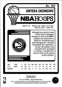 Onyeka Okongwu - Panini Hoops Base Set 2023-24, Nr. 165