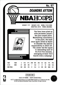 Deandre Ayton - Panini Hoops Base Set 2023-24, Nr. 97
