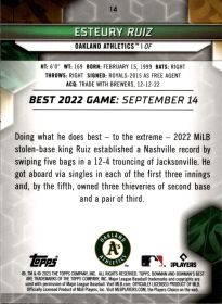Esteury Ruiz - Topps Bowman's Best Base Set 2023, Nr. 14 – Rookie Card