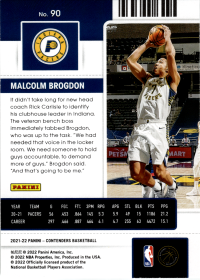 Malcolm Brogdon - Panini Contenders Season Ticket 2021-22, Nr. 90