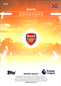 Martin Ødegaard - Topps Flagship Premier League Flying the Flag 2026-27, Nr. FF 2 – Insert